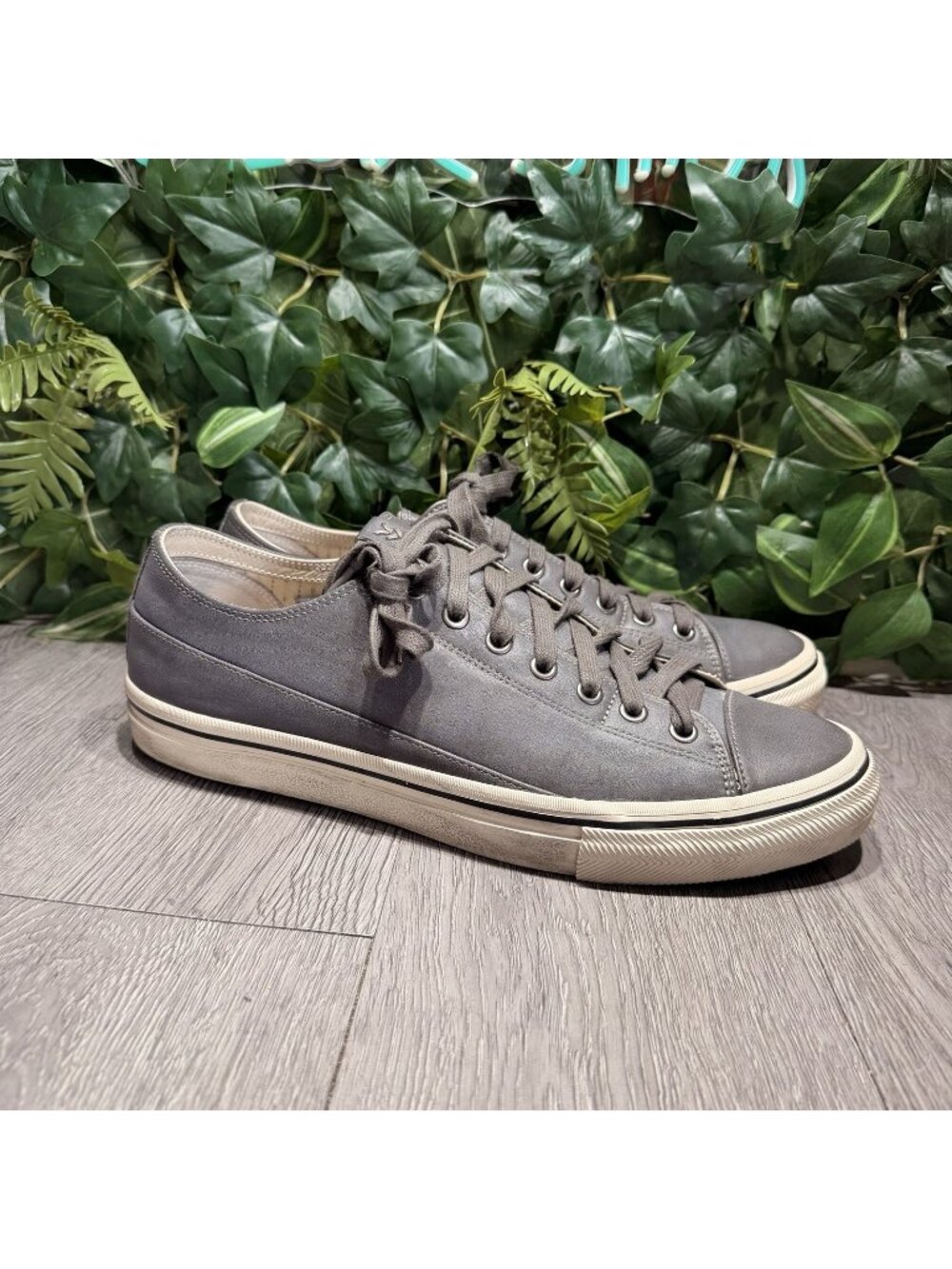 John Varvatos 315 Vulc Low Leather Sneakers Men's 13  Gray
